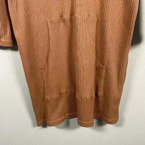FREE PEOPLE Beach Phoenix Ribbed Mini Dress Size S Small Brown Coverup Vacation - Picture 7 of 10